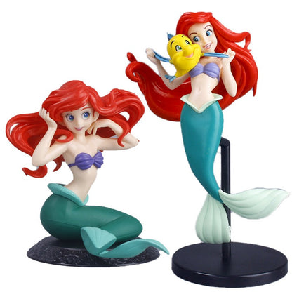 Disney The Little Mermaid Ariel Princess Action Figure Kids Toys Anime Situational Model Dolls Collection Room Car Decoration