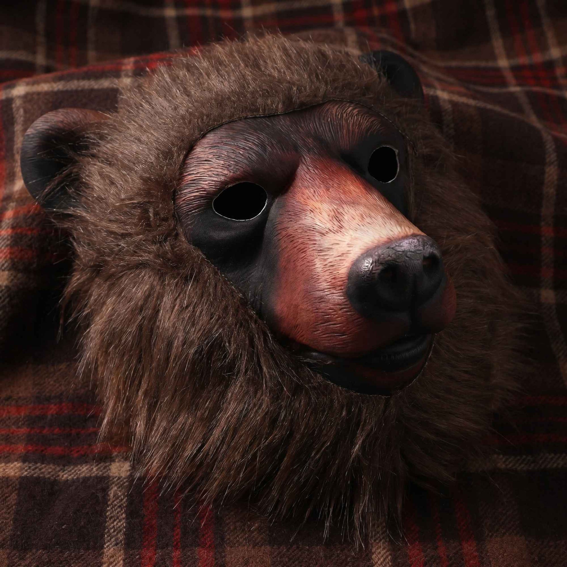 Realistic Bear Head Animal Mask Lightweight & Breathable Halloween Cosplay Costume Mask for Festival Carnival Masquerade Party