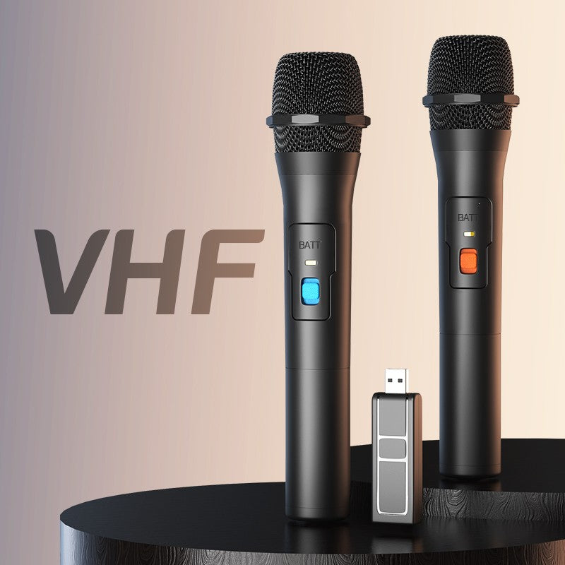 1 Par de Kits de Sistema de Microfone Sem Fio VHF Receptor USB Microfone de Karaokê de Mão para Festas em Casa, Smart TV, Caixa de Som, Canto