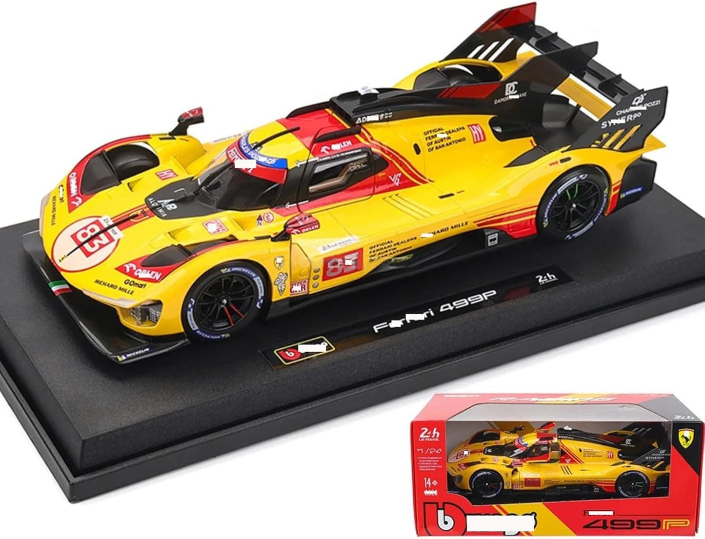 Burago 1:24 499p 83 Ferrari 12cilindri Liga de Metal Modelo de Carro em Miniatura por Fundição Coleção Simulação Ornamento Brinquedos Personalizados Presente