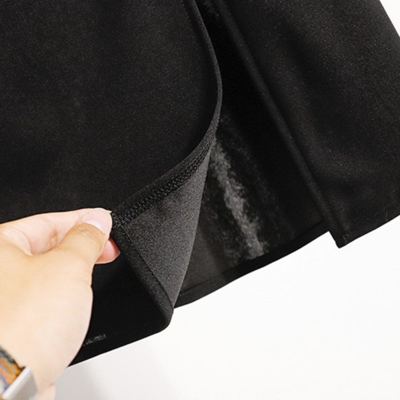 2025 Plus Size Elegant Asymmetrical Slit Skirts Autumn Winter Mid-Length A-Line Skirt Women's High Waist Oversized Suit Skirts