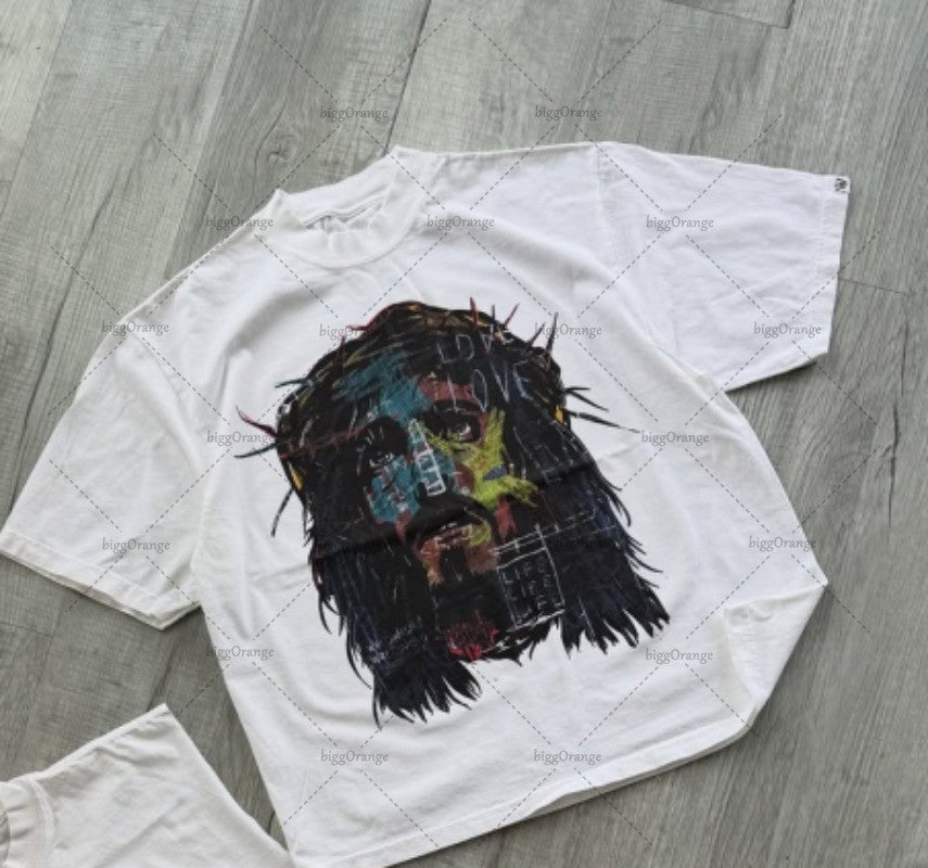 Y2K Summer Casual Loose T-shirt Men Street Hip-hop Harajuku Retro Fashion Oversized Short-sleeved High Street Fashion Clothing