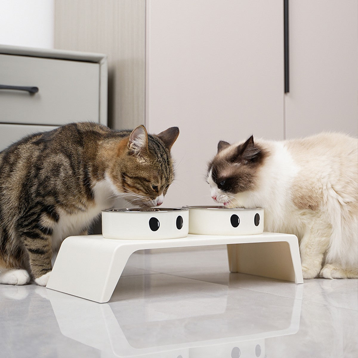 Tigelas Elevadas para Cães Suporte Alto com Tigelas Duplas de Aço Inoxidável para Alimentos e Água para Cães e Gatos de Pequeno, Médio e Grande Porte