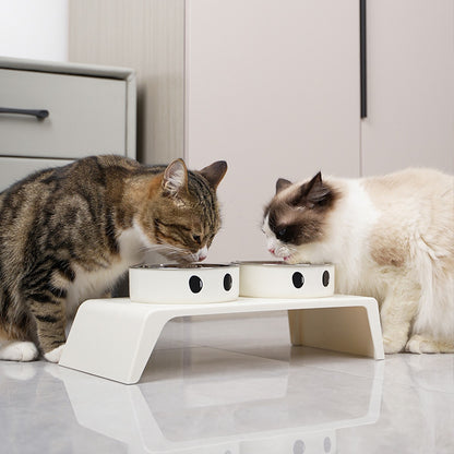 Tigelas Elevadas para Cães Suporte Alto com Tigelas Duplas de Aço Inoxidável para Alimentos e Água para Cães e Gatos de Pequeno, Médio e Grande Porte