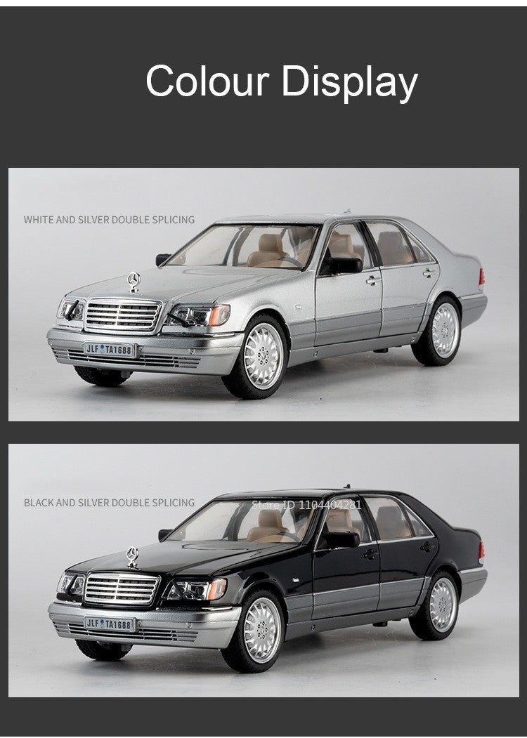 1:24 W140 300SL Toys Alloy Miniature Car Diecast Model Doors Opened Sound Light Pull Abck Rubber Tires Vehice Kid Christmas Gift