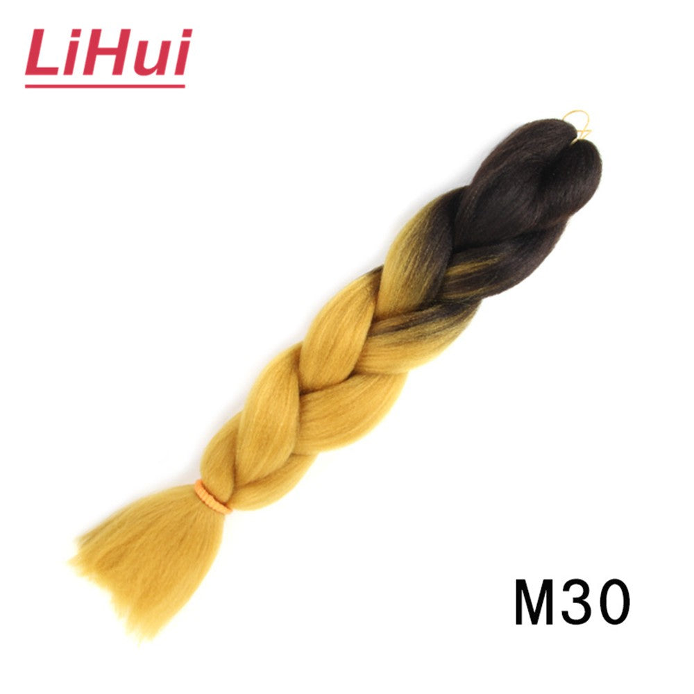 Cabelo Sintético Trança Jumbo 24 Polegadas Ombre Jumbo Extensão de Cabelo para Mulheres Tranças DIY Roxo Rosa Amarelo Cinza Lihu