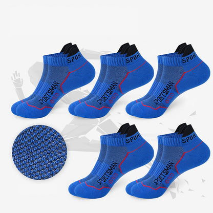 5 Pares Meias esportivas de alta qualidade Verão Masculino Meias Curtas Masculinas Respiráveis Meias de Tornozelo Algodão Fina Pretas Meias Masculinas de Corrida