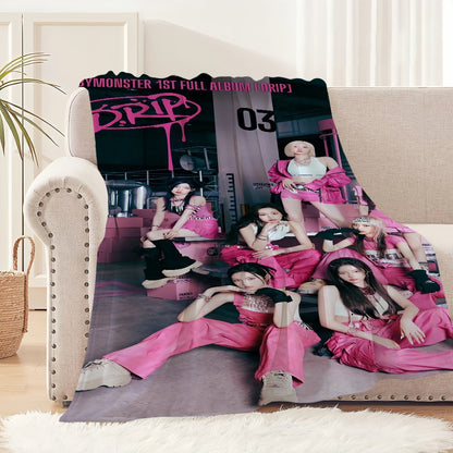 Kpop Girl B-Babymonster Drip Blanket Soft Plush Nap Sofa rug for Living Room Warm Office Bedroom Birthday Home Travel Kid Gifts