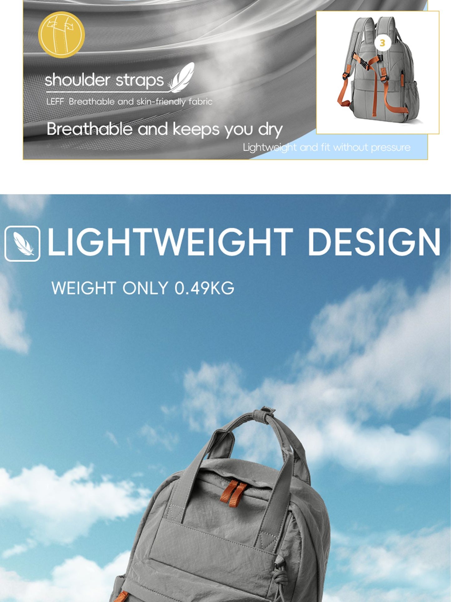 LEFF Women Backpack 15.6 Inch Large Capacity Laptop Backpacks Waterproof Outdoor Commuting Backpack Lightweight Travel Backpacks