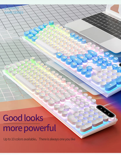 Teclado USB com Fio para Escritório, Digitação Silenciosa, Design Ergonômico para Casa/Negócios/Computador de Mesa, Compatível com PC/Notebook