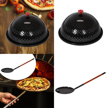 Pipoqueira Tampa Redonda Panela de Fritar Esmaltada Estoura Grãos Uso Externo Pipoqueira Premium Sem AGITAR Sem Mexer Preta