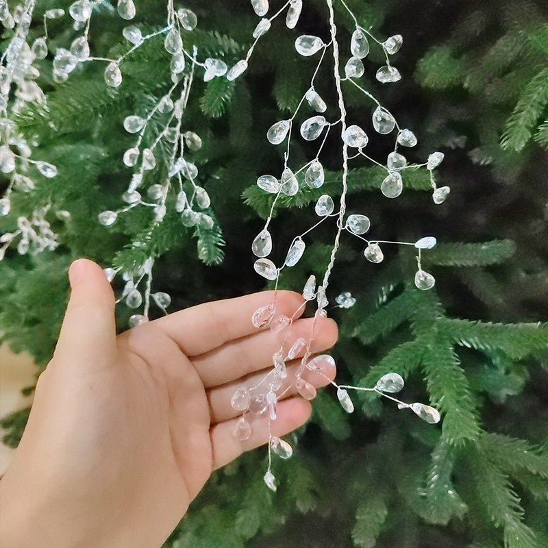 5 Pieces/35CM Short Acrylic Crystal Pendant for Christmas Tree Decoration, DIY Wedding Party Decoration Beads