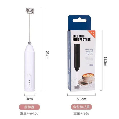 Máquina de café com leite elétrica, batedor de ovos, espumador de bebidas portátil sem fio, mini batedor de geleia de cozinha portátil de 3 velocidades