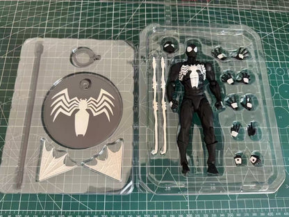 Original Mess Toys Spider Man Simbionte Spiderman Messtoys Terno Preto Vizinho Aranha Escarlate Anime Boneco de Ação Presentes Brinquedos