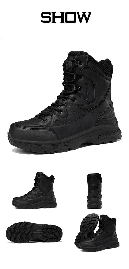 Botas masculinas de caminhada, combate ao ar livre, táticas casuais, versáteis e da moda