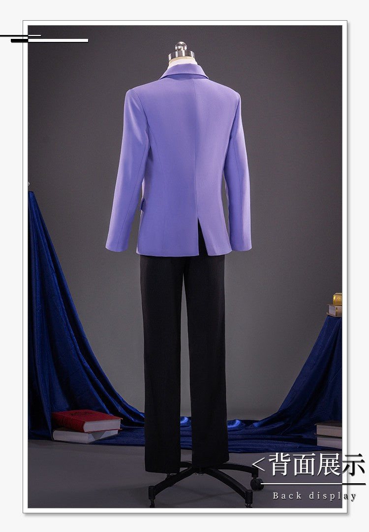 Ouran High School Host Club Haruhi Fujioka Cosplay Costume DK Uniform Purple Suit Anime Roleplay Men Women Full Set