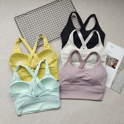 Shockproof High-Intensity Exercise Fitness Bra All-In-One Cup Running Gathered Yoga Beauty Back Breathable Sports Bra for Women