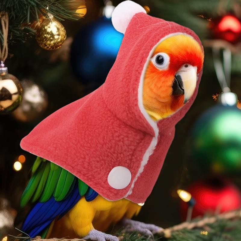 Bird Christmas Hoodie Roupa para Pássaros Roupa Quente de Inverno para Pássaros de Estimação Fantasia para Festas de Natal Suprimentos para Pássaros de Estimação Roupas para Pequenos Animais