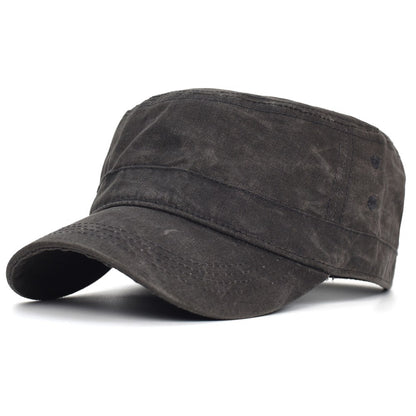 Bonés Militares de Lona Encerada Algodão Masculinos Impermeáveis Chapéu Cadete do Exército Design Único Vintage Topo Reto