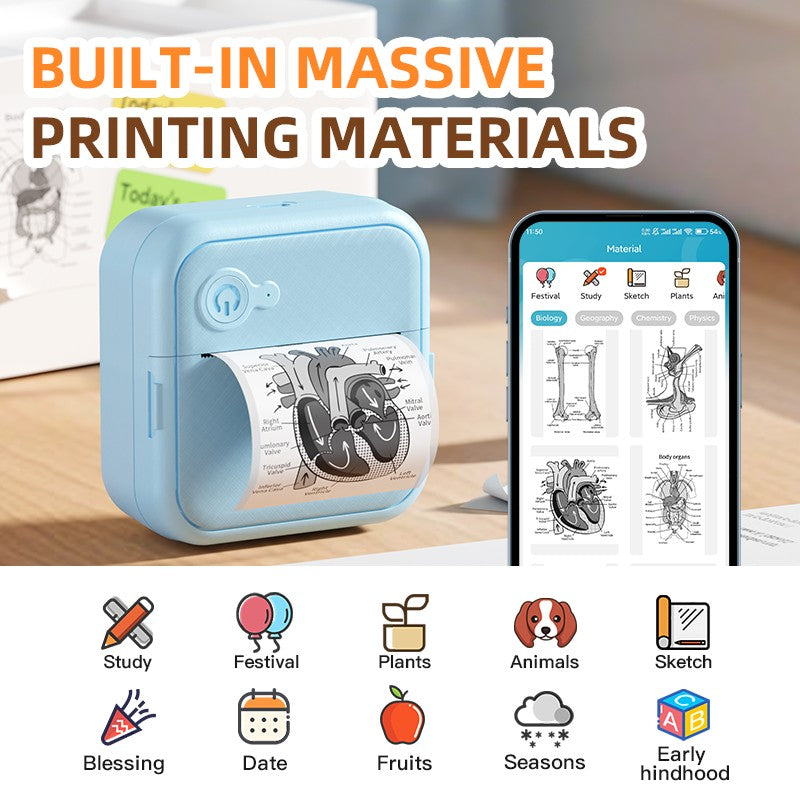 DOLEWA D8 Portable Mini Printers Wireless Bluetooth Inkless Sticker Maker Printer Tag Price Machine for Office School Kitchen