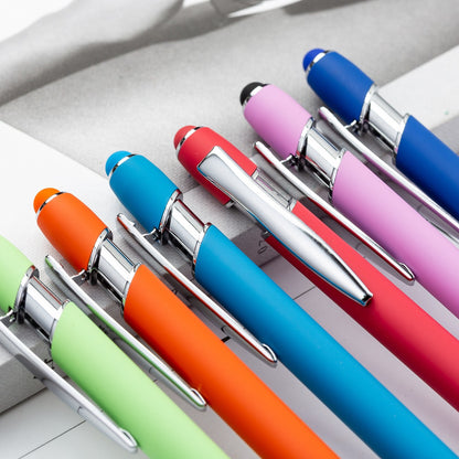 100 Pcs Light - Metal Capacitive Universal Touch Screen Stylus Ballpoint Pen Free Custom Logo Writing Stationery Office Gifts