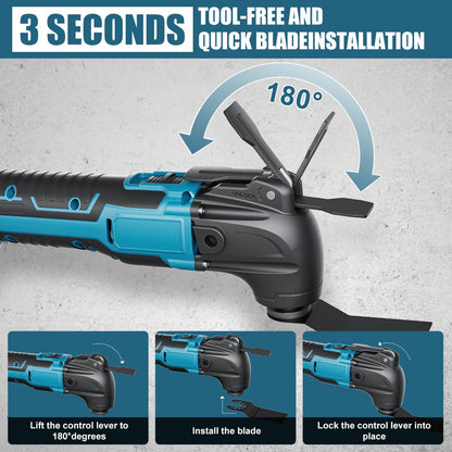 Ferramenta Multifuncional Oscilante para Bateria Makita 18V Serra Elétrica Aparador Ferramenta Oscilante para Cortar Raspar Lixar Ferramenta Elétrica