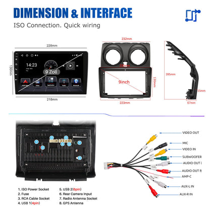 Rádio Automotivo Android 15 Para Nissan Qashqai Rogue 2008-2013 Multimídia Player GPS Navegação Carplay Android Auto 4G WIFI