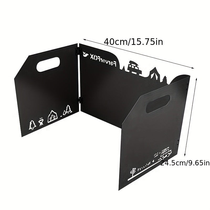 Outdoor Barbecue Windshield Folding Camping Barbecue windproof board Three-fold Four-fold