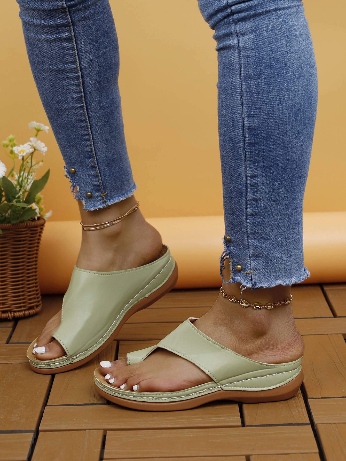 Women Sandals Summer Outdoor Leisure Comfy Wedge Sandals Ladies Slip on Orthopedic Bunion Corrector Slippers Sandalias De Mujer