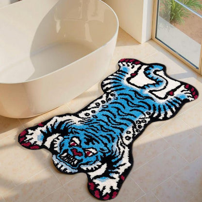 Tiger Pattern Bedroom Decor Plush Carpet Irregular Shape Carpets for Living Room Thick Study Irregular Floor Mat Fluffy Soft Rug