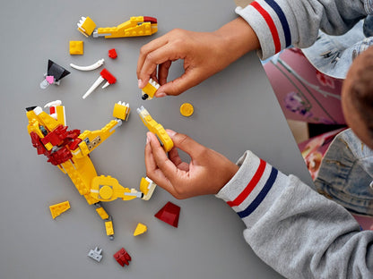 LEGO Blocos de Montar 31112 Série Criativa Versátil Leão Selvagem Brinquedo Quebra-Cabeça Montado Infantil Presente