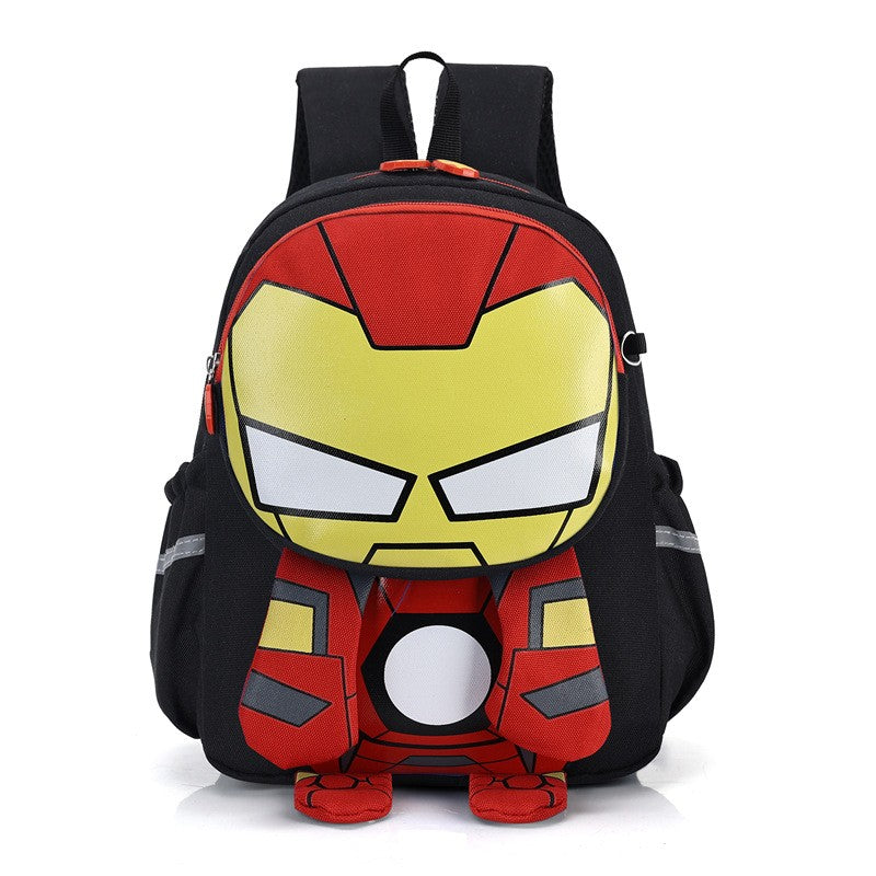 Mochila Infantil Escolar de Capitão América Homem Aranha Homem de Ferro Fofa Desenho Animado para Meninos Leve para Jardim de Infância