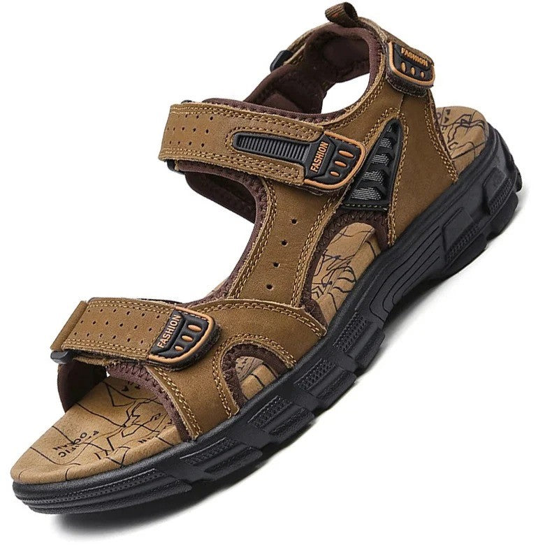 Classic Mens Sandals Summer Genuine Leather Sandals Men Outdoor Casual Lightweight Sandal Fashion Men Sneakers Size 38-46