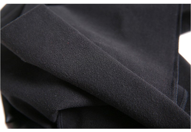 BIVIGAOS Fashion Women PU Leather Pants Elastic High Waist Winter Leggings Slim Velvet Leather Leggings Skinny Fleece Trousers