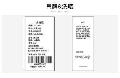 2025 Winter Women's Long Trench Coat Double Faced Wool Blend Parka Unique Patchwork Design Warm Down Filled Overcoat Outerwear