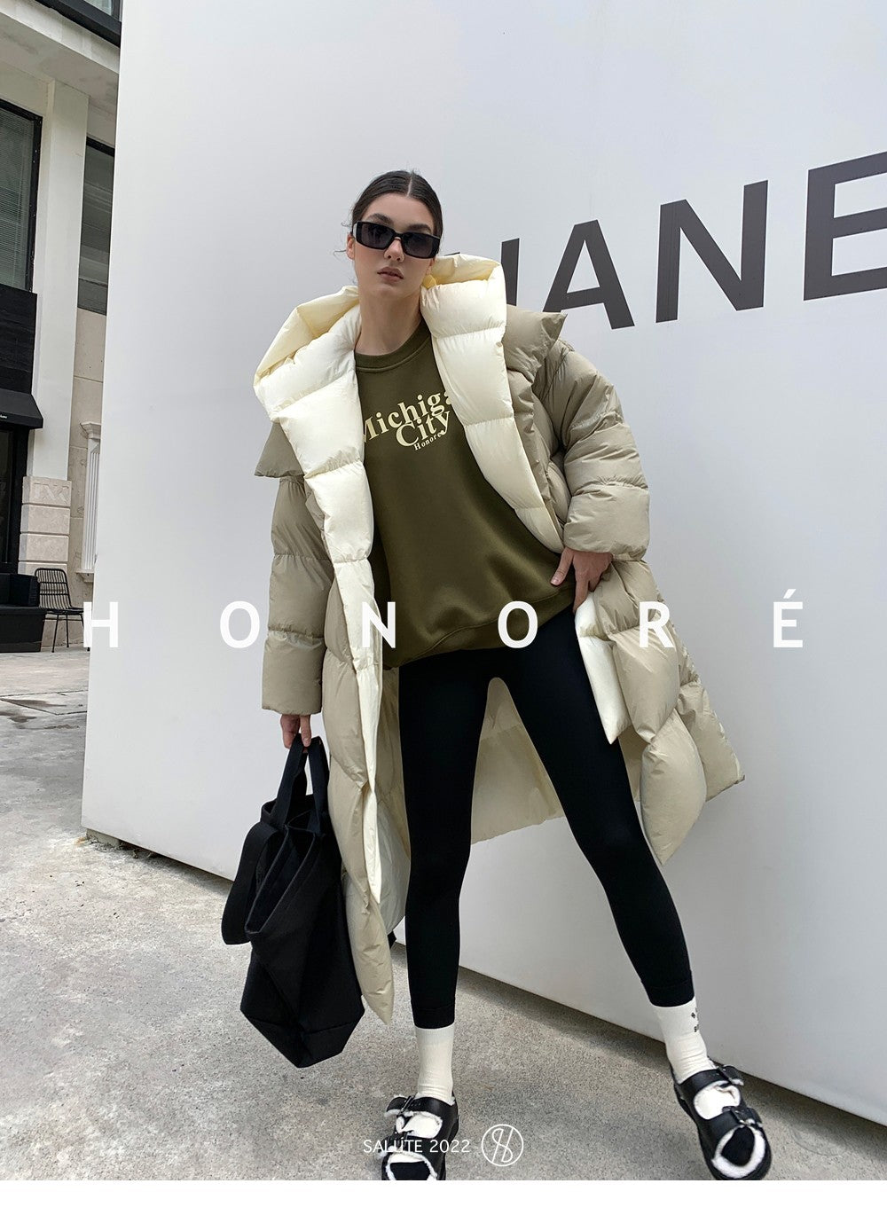 Janveny Fluffy White Duck Down Jacket Women Winter Thickness Warm Long Puffer Coat Hooded Female Fashion Fake Two-piece Parkas