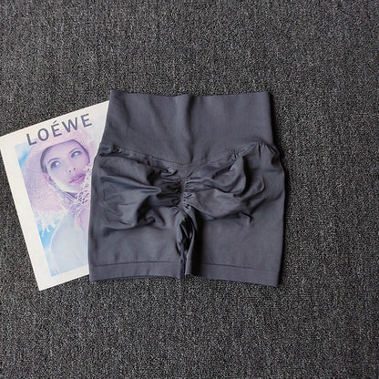 Yoga Shorts Peach Hot Girls Three-Cross Pants High Waist Knitted Pressure Running Sport Elastic Belly Lifting Butt Tight Pants