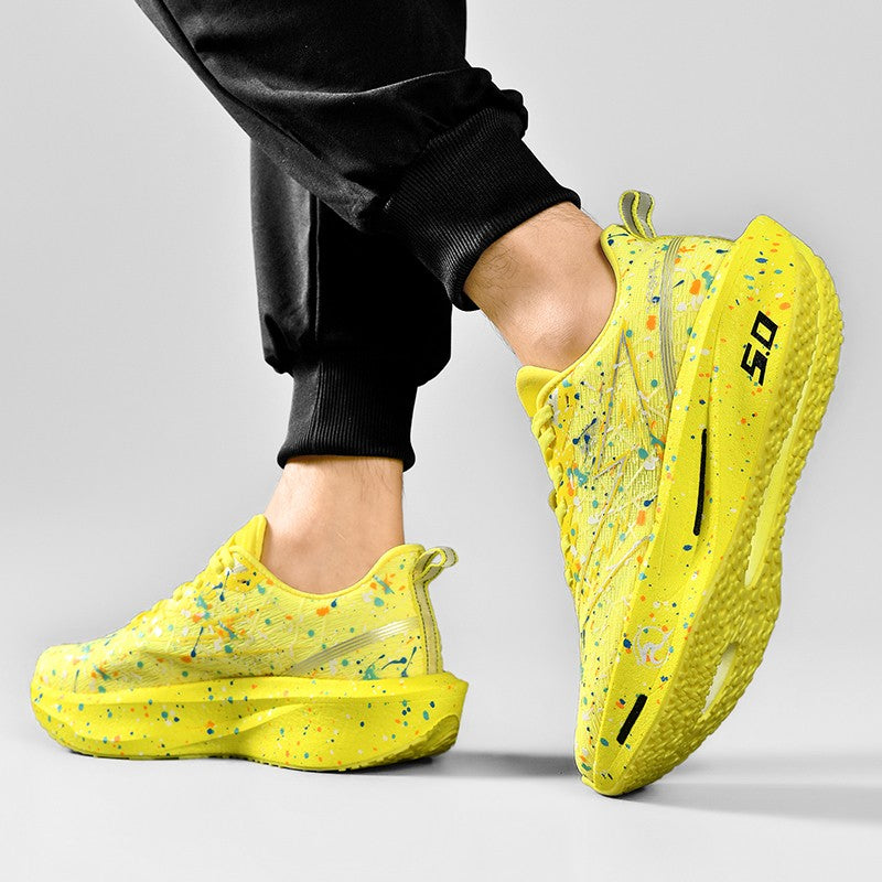 Air Cushion Carbon Plate Running Shoes Jogging Marathon Men Sports Breathable Lightweight Comfortable Nonskid Casual Sneakers