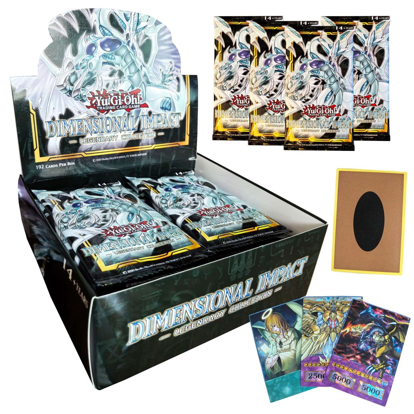 192Pcs Yu-Gi-Oh Anime Style Cards Blind Box Olhos Azuis Mago Negro Exodia Yugioh DM Clássico Proxy DIY Card Presente Infantil