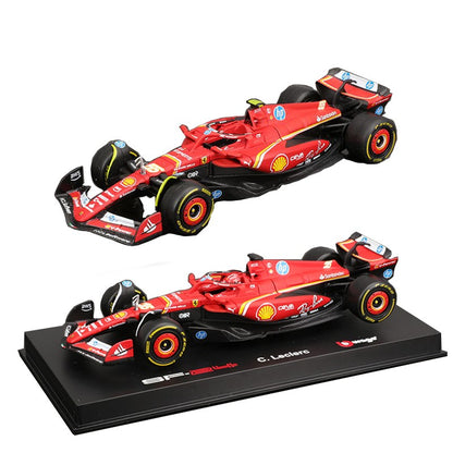 Bburago 1:43 Ferrari SF24 F1 Modelo de Carro 2024 Temporada 16# Leclerc 55# Sainz Veículo de Luxo em Liga de Metal Fundido Fórmula de Corrida Brinquedo Presente