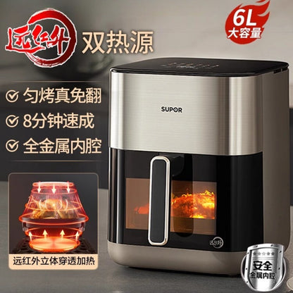 Fritadeira de ar de grande capacidade para uso doméstico e forno elétrico multifuncional integrado com nova visão