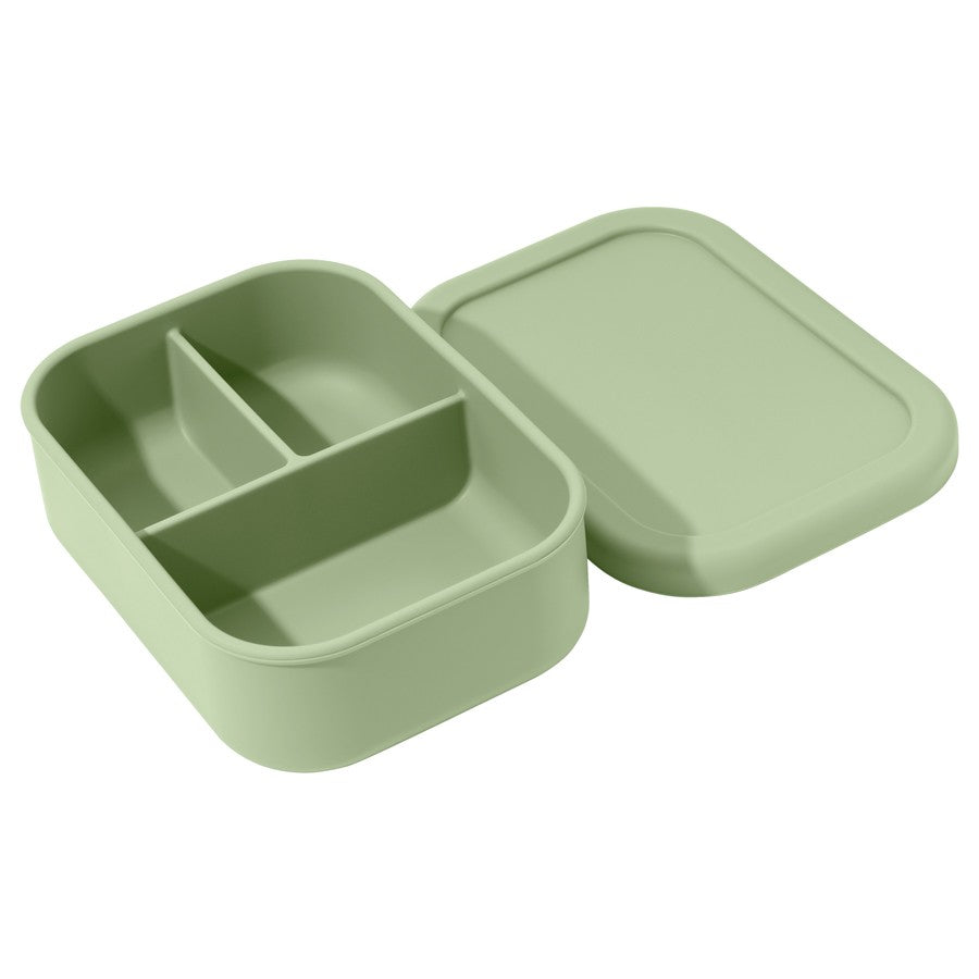 1PCS Baby Silicone Food Storage Box Solid Color Baby Tableware Three-compartment Dinner Plate Children Portable Lunch Box