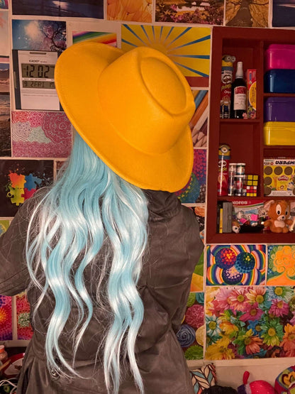 Chapéu Fedora unissex de inverno, superfície circular côncava e convexa, chapéu de jazz de feltro liso, elegante para homens e mulheres.