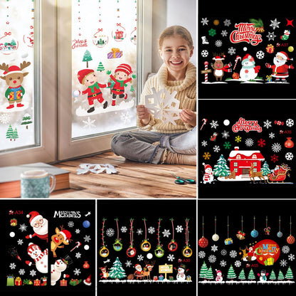 2025 Merry Christmas Wall Sticker Window Glass Merry Christmas Decor for Home Living Room Wall Decor 2026 Happy New Year Sticker
