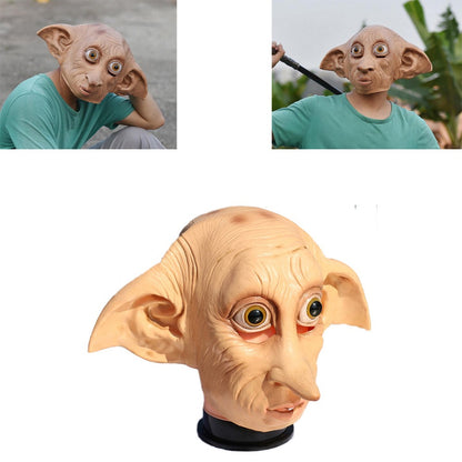 Cosplay Movie Character Big Ear Long Nose Dobby Elf Head Funny Halloween Mask Full Face Head Cover Carnival Party Costume Prop