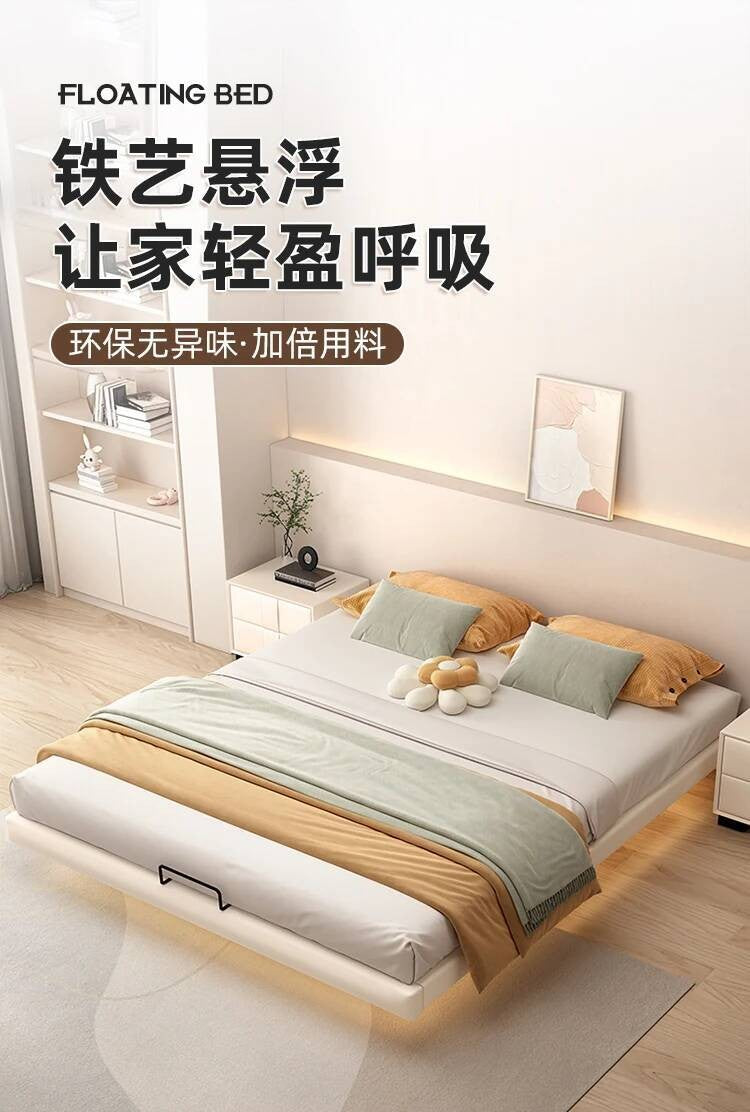 Estrutura de Cama King Size Quarto de Casal Queen Moderna de Luxo Preta Estrutura de Cama de Metal Lounge Cama Elástica Pula Móveis que Economizam Espaço