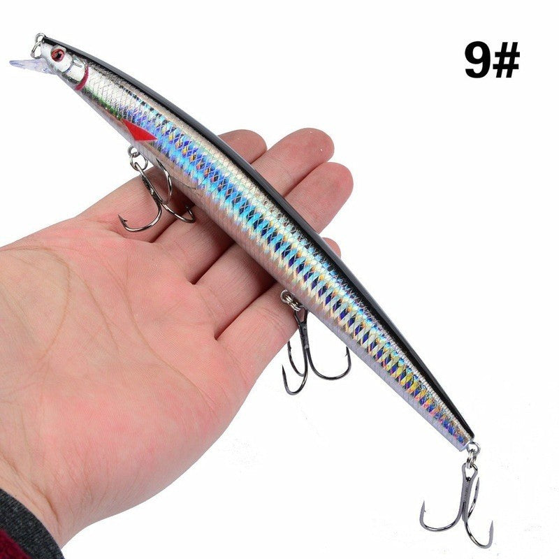 16 Cores 18cm 24g Isca Artificial Minnow Laser Crankbait Dura Plástico Grande Isca Falsa para Pesca Marítima