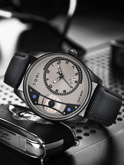 TOMI Set Gift Box for Men's Minimalist Business Quartz Watch Luxury Versatile Double Strap Detachable Watch Festival Gift