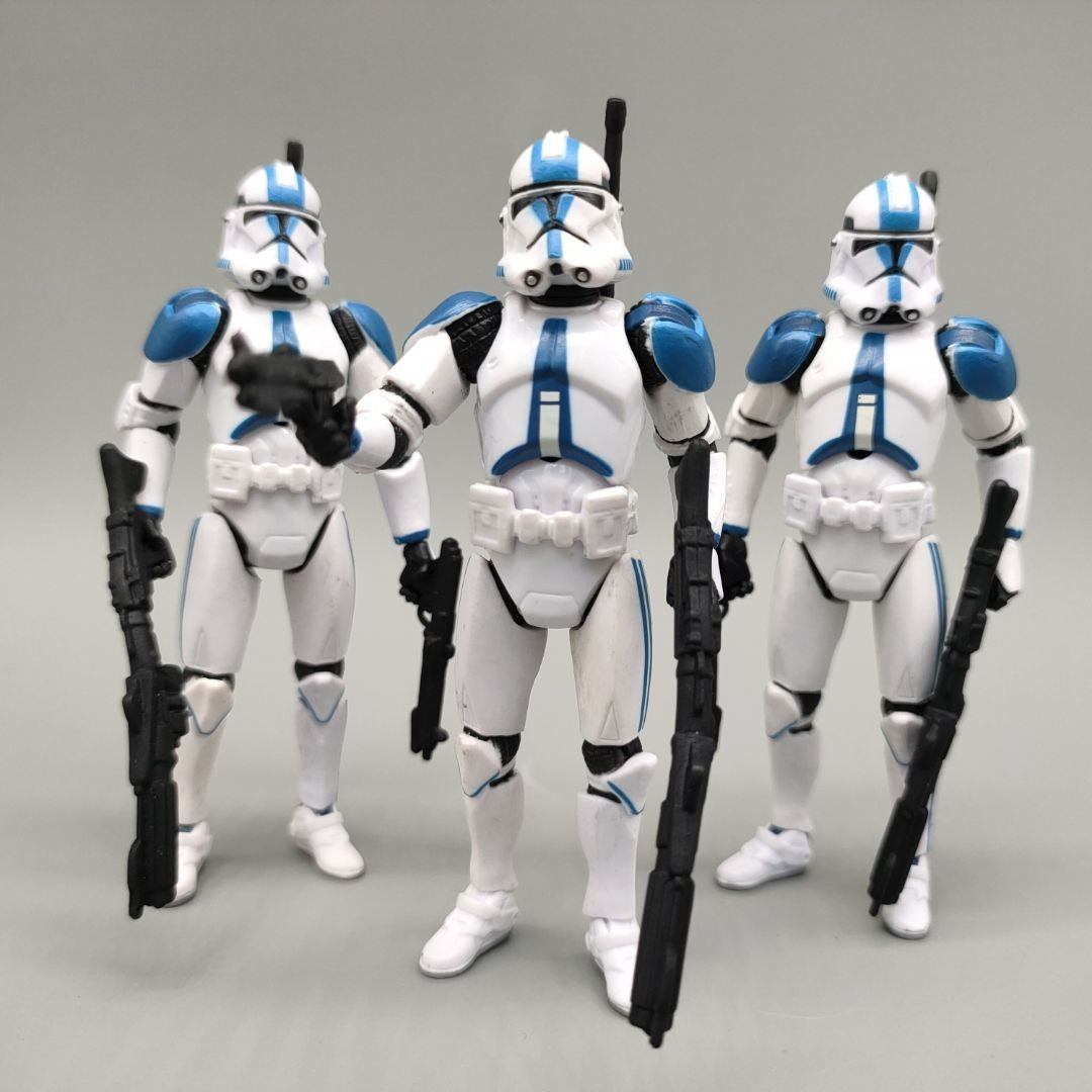 Lote de 3 Bonecos Soltos Star Wars Elite Force 501st 442nd Shadow Utapau Gree Shock Battalion Trooper 3.75" Coleção