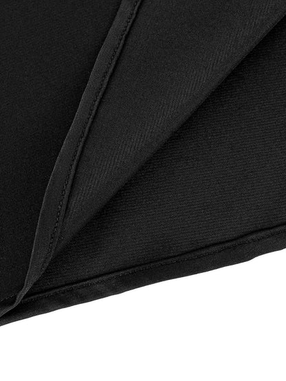 Women's Black Crew Neck Long Sleeve Blouse with Ruffled Cuffs - Casual Elegant Outfit